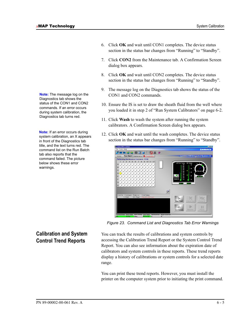 Calibration and system control trend reports | Luminex 100 IS User Manual, Version 2.1 User Manual | Page 57 / 184