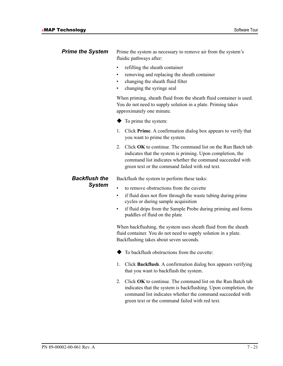 Luminex 100 IS User Manual, Version 2.1 User Manual | Page 81 / 184