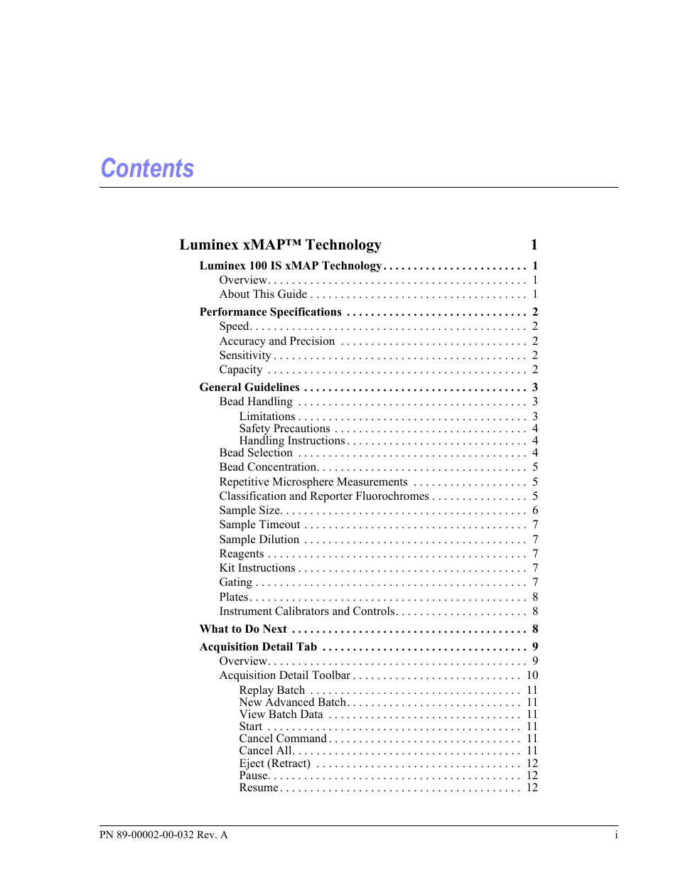 Luminex 100 IS Version 2.2 User Manual | Page 3 / 96