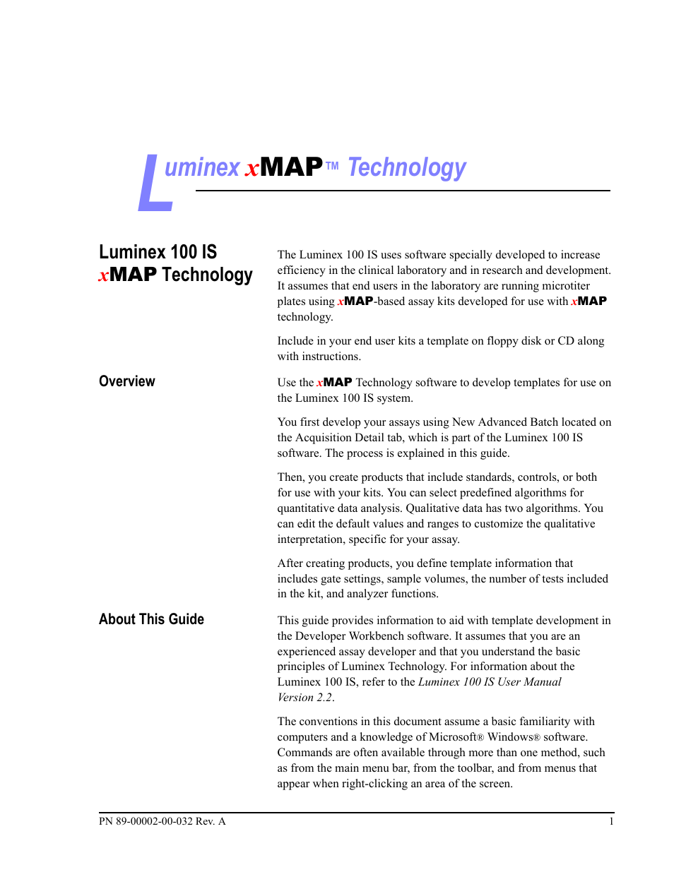 Luminex x map, Technology, Luminex 100 is x map technology | Luminex 100 IS Version 2.2 User Manual | Page 7 / 96