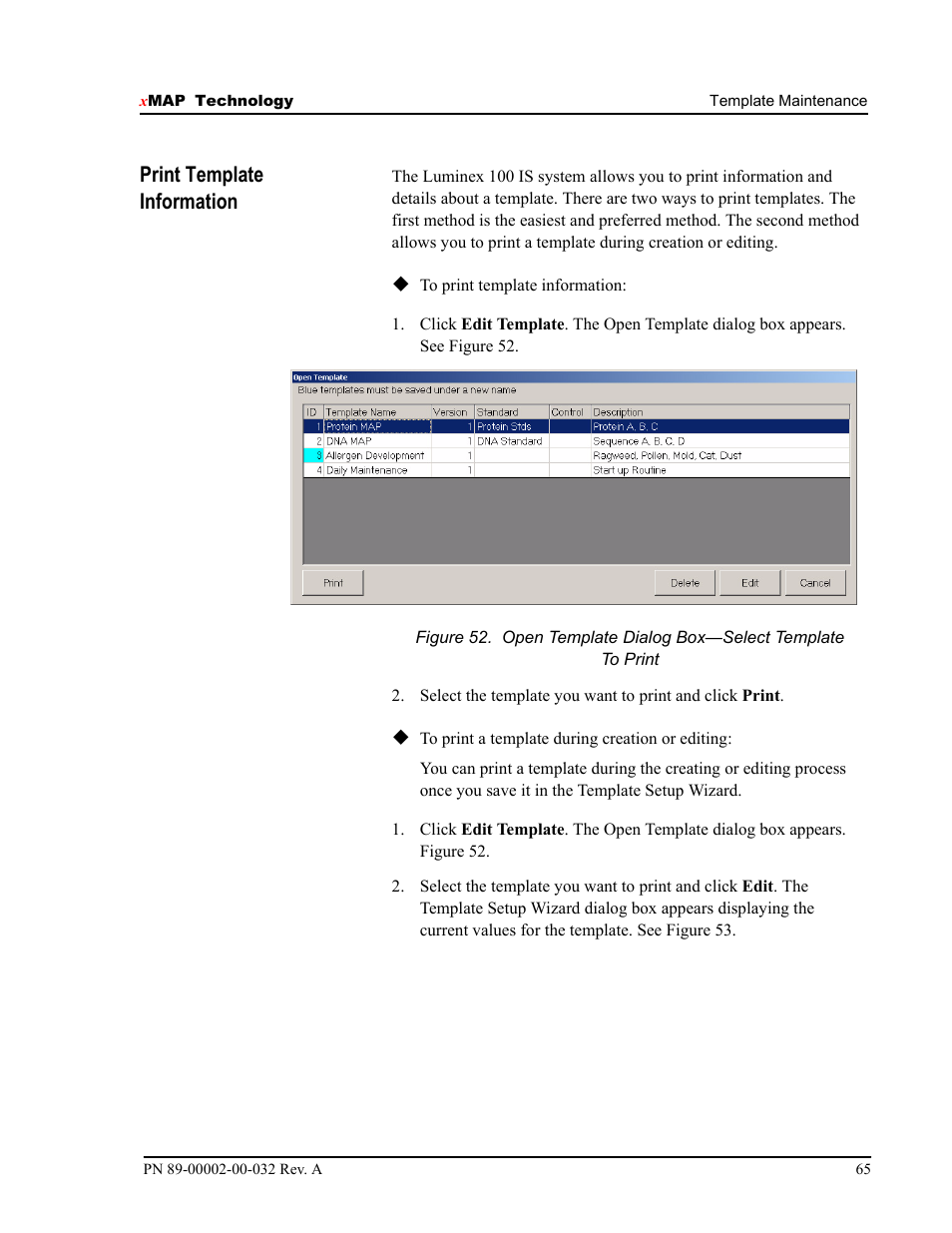 Print template information | Luminex 100 IS Version 2.2 User Manual | Page 71 / 96