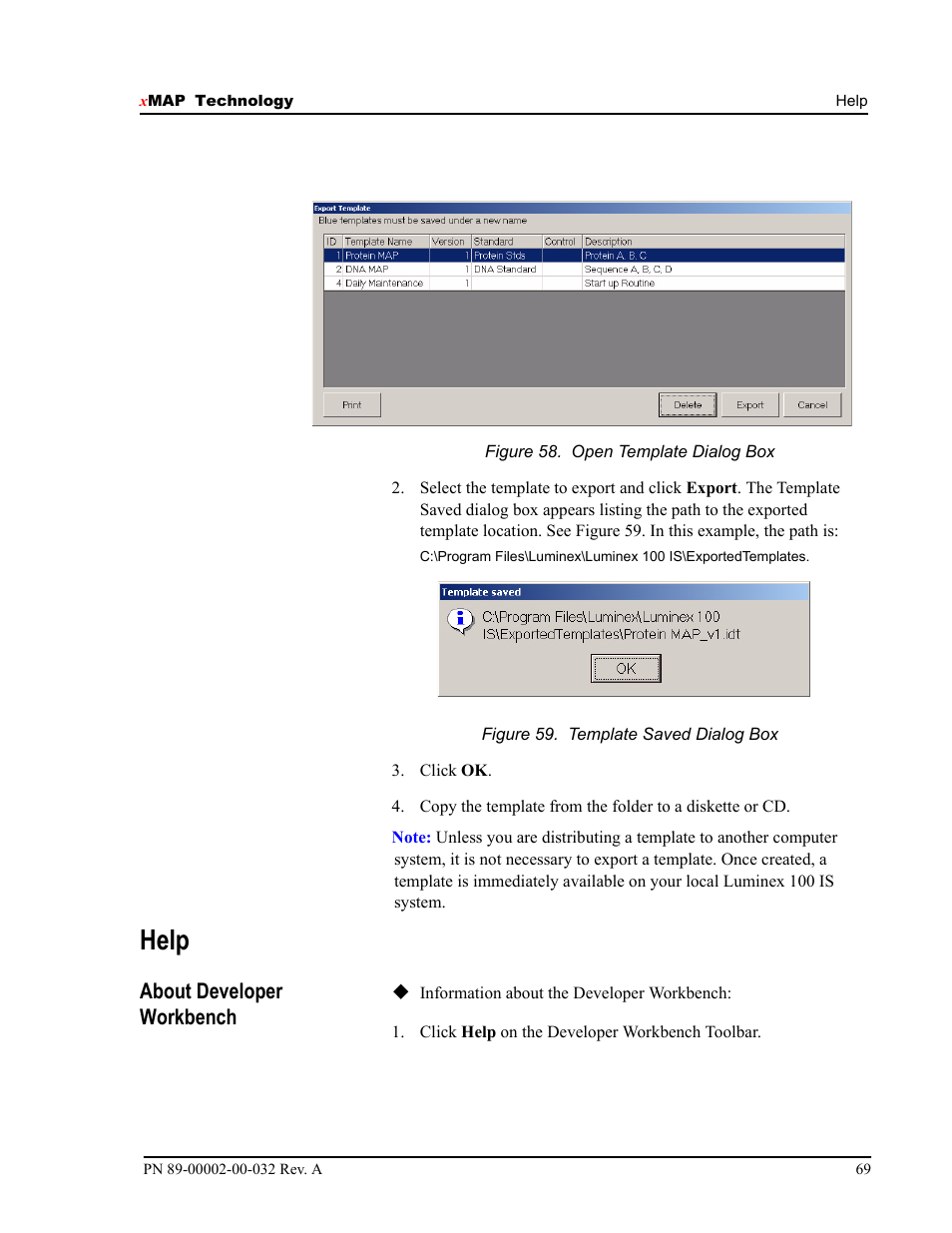 Help, About developer workbench | Luminex 100 IS Version 2.2 User Manual | Page 75 / 96