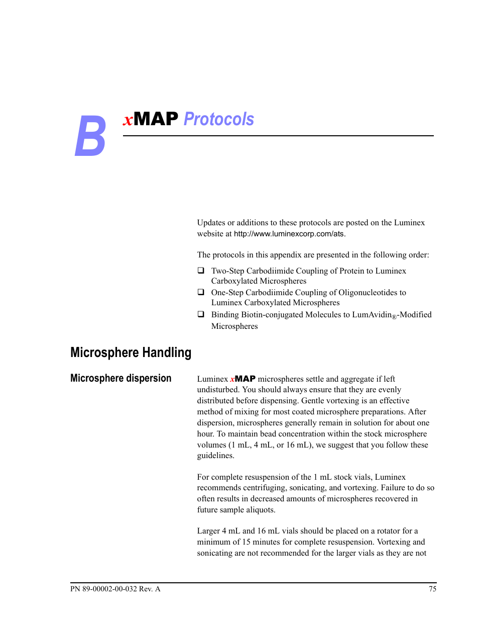 Xmap protocols, Microsphere handling | Luminex 100 IS Version 2.2 User Manual | Page 81 / 96