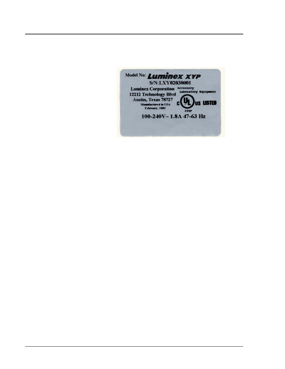Fcc label, Fluidics, Fcc label -4 fluidics -4 | Luminex 100 IS Version 2.3 User Manual | Page 20 / 230