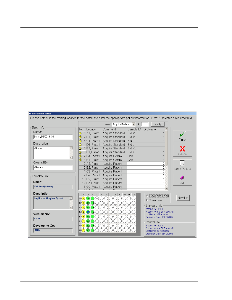 Secondary windows, Batch setup window, Secondary windows -20 | Batch setup window -20 | Luminex 100 IS Version 2.3 User Manual | Page 62 / 230