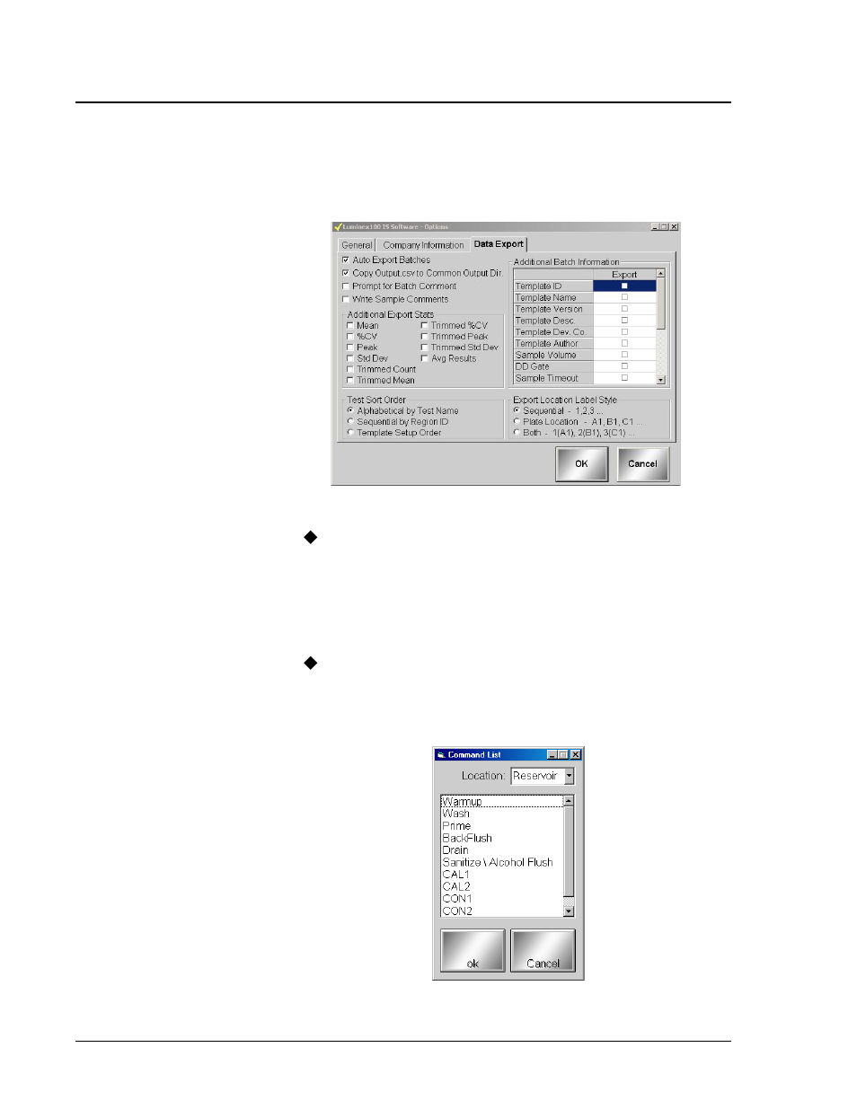 Setting up the favorites list, Setting up the favorites list -42 | Luminex 100 IS Version 2.3 User Manual | Page 84 / 230