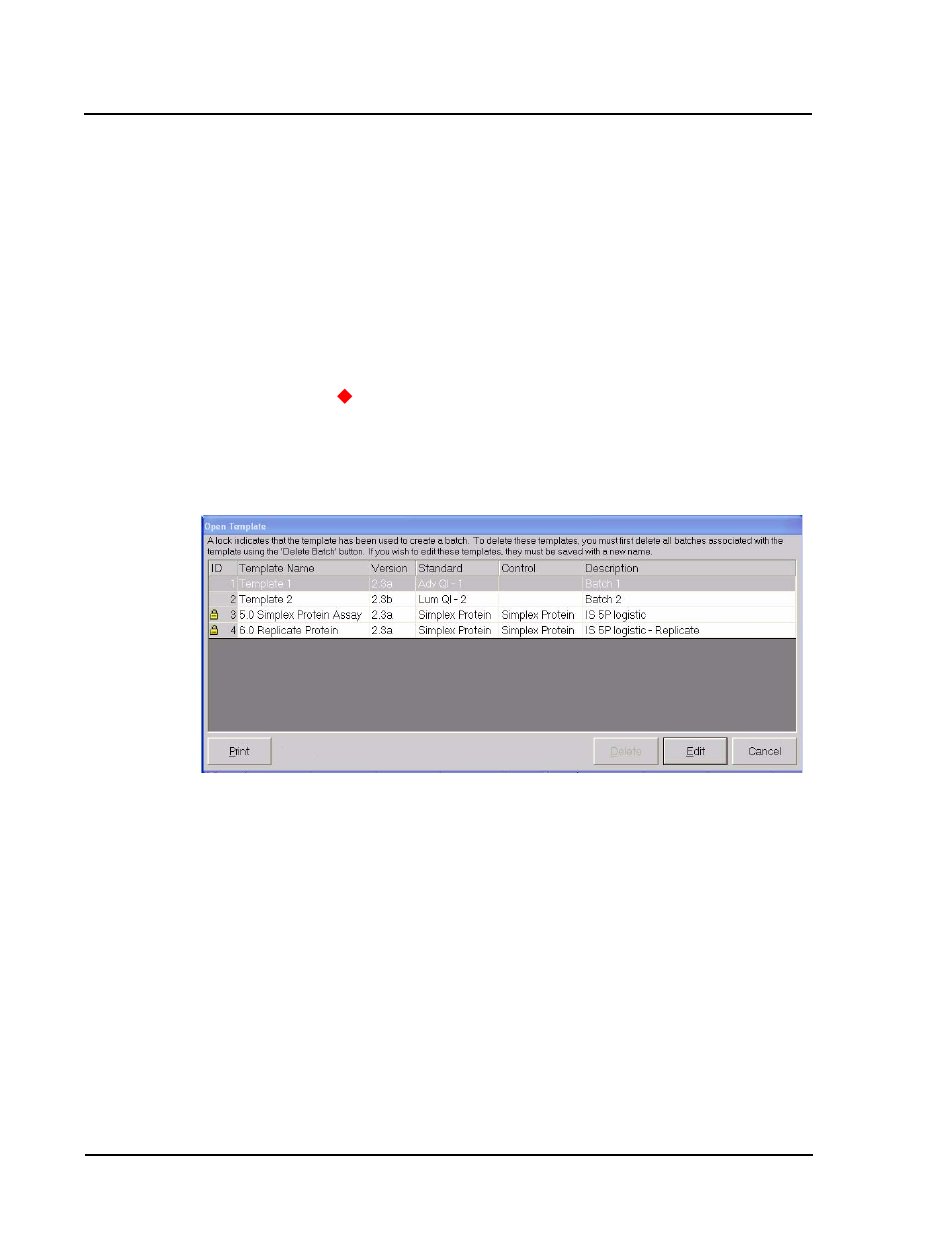 Edit templates | Luminex 100 IS Developer Workbench Guide Version 2.3 User Manual | Page 42 / 74