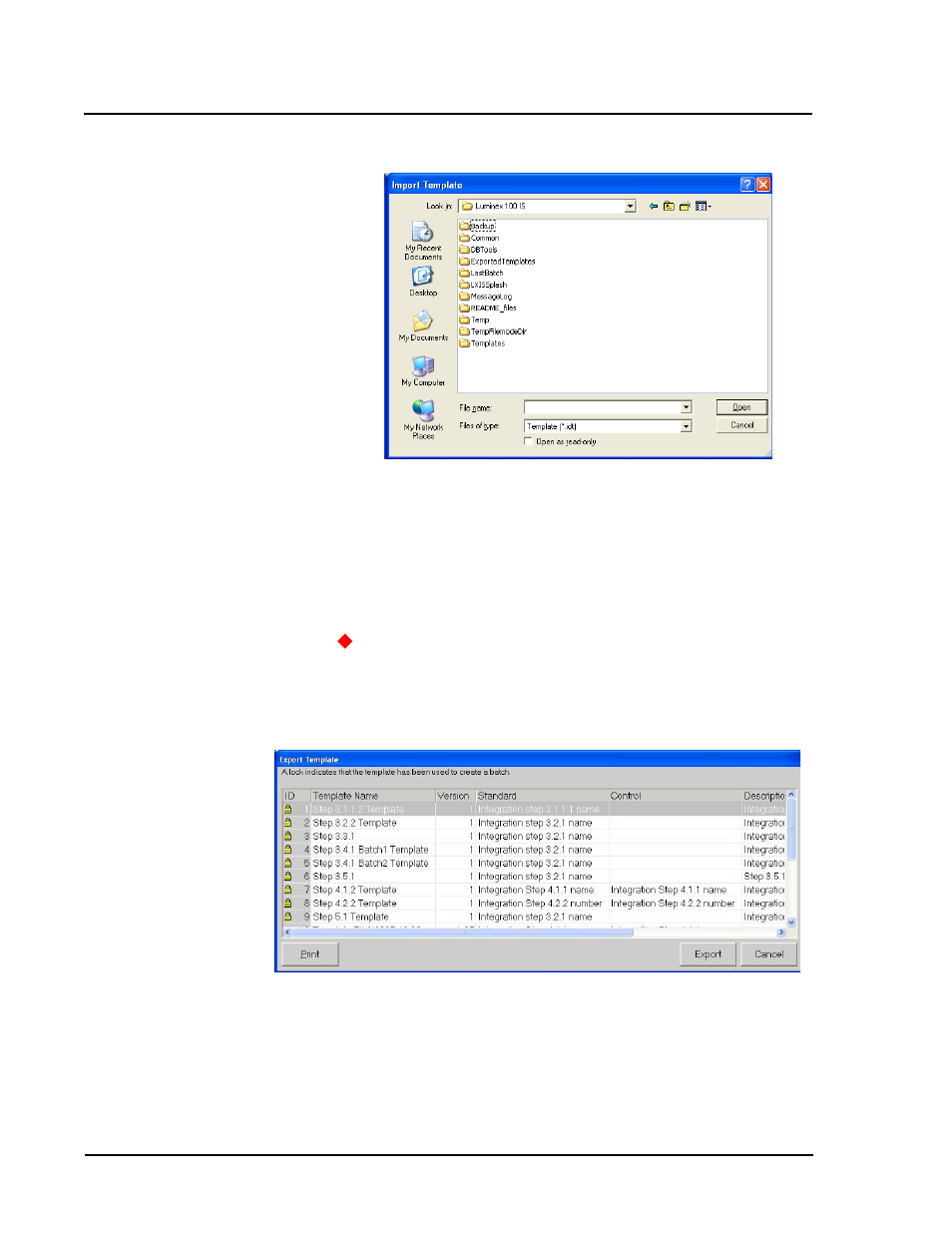 Export a template | Luminex 100 IS Developer Workbench Guide Version 2.3 User Manual | Page 50 / 74