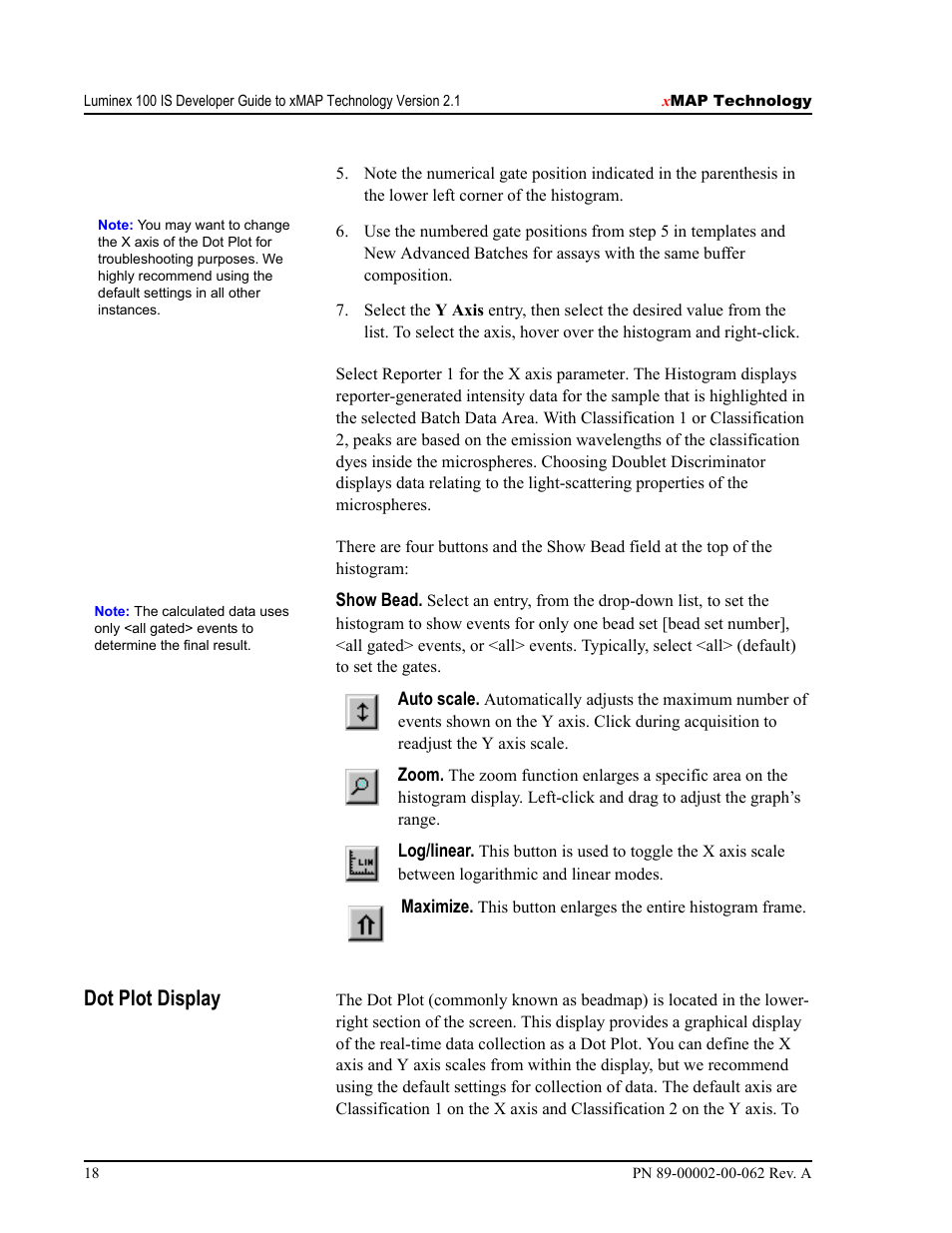 Dot plot display | Luminex 100 IS Version 2.1 User Manual | Page 24 / 84