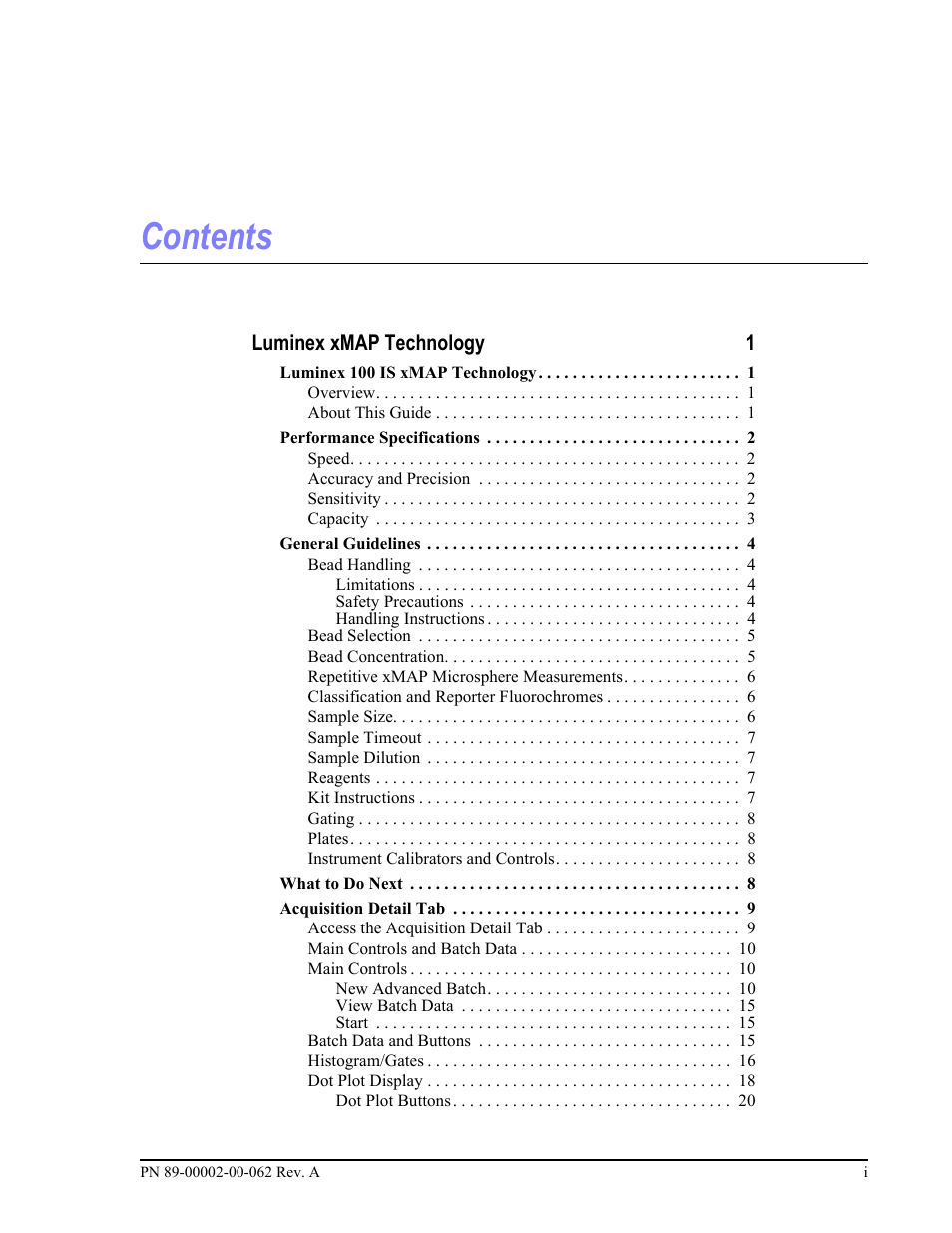 Luminex 100 IS Version 2.1 User Manual | Page 3 / 84