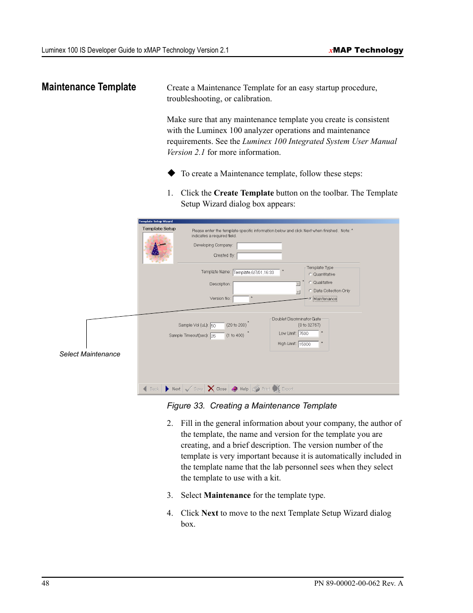Maintenance template | Luminex 100 IS Version 2.1 User Manual | Page 54 / 84