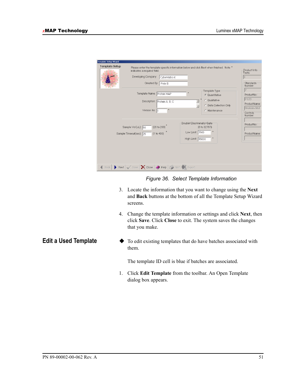 Edit a used template | Luminex 100 IS Version 2.1 User Manual | Page 57 / 84