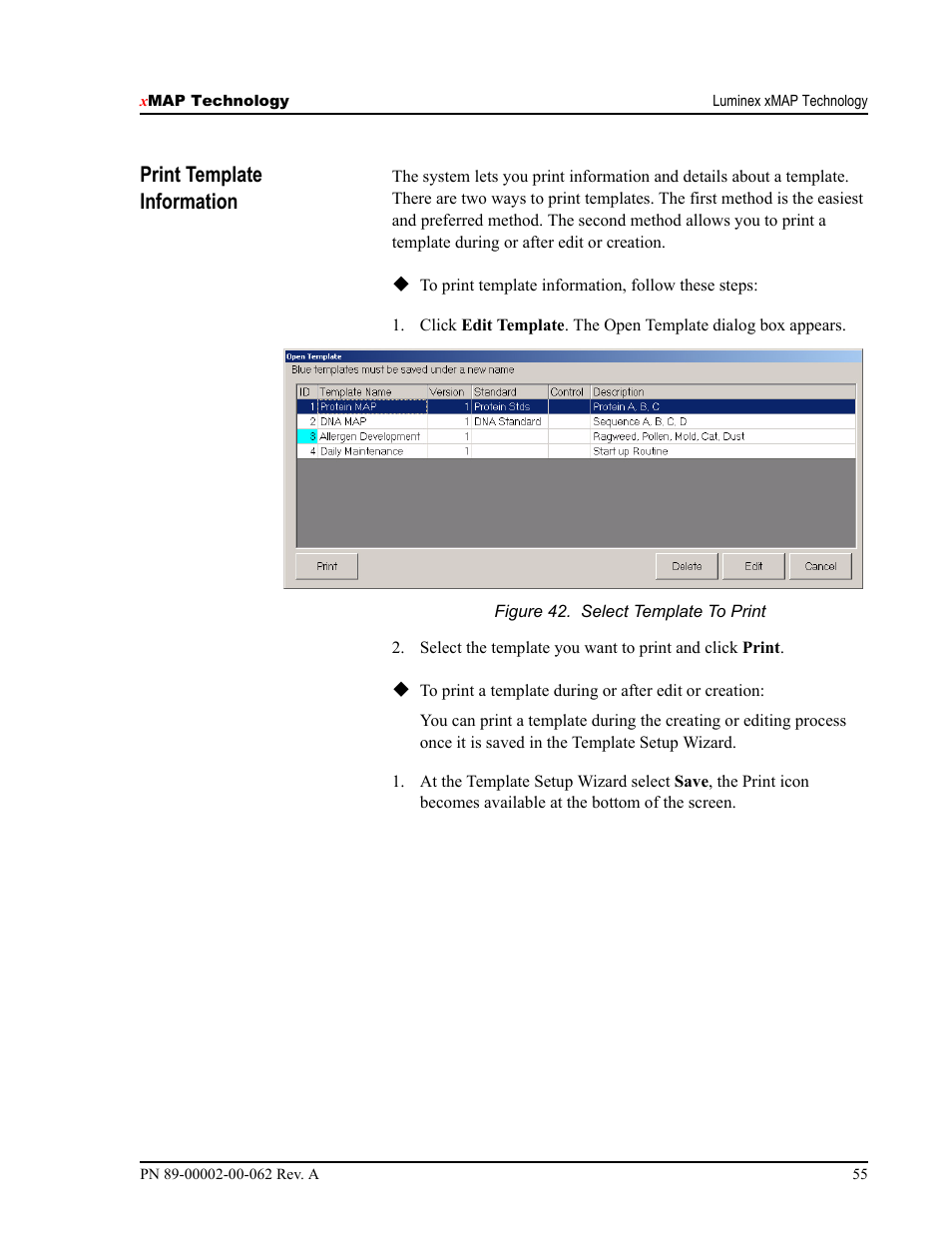 Print template information | Luminex 100 IS Version 2.1 User Manual | Page 61 / 84