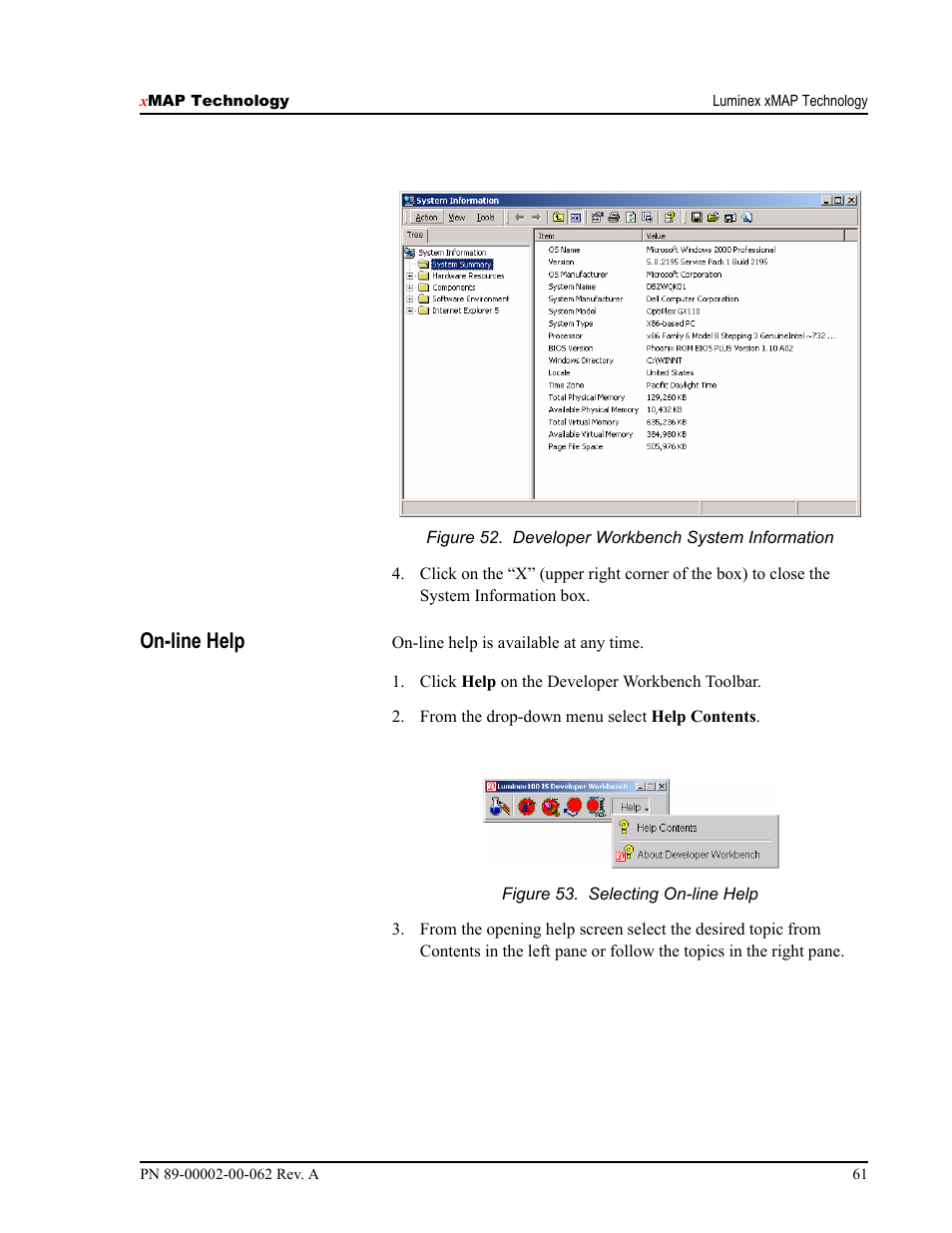 On-line help | Luminex 100 IS Version 2.1 User Manual | Page 67 / 84