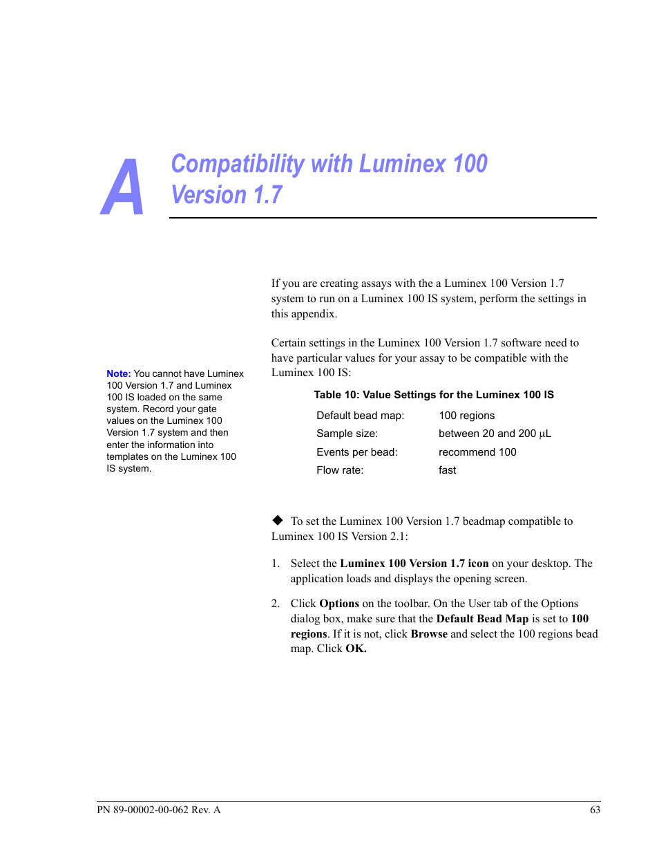 Luminex 100 IS Version 2.1 User Manual | Page 69 / 84