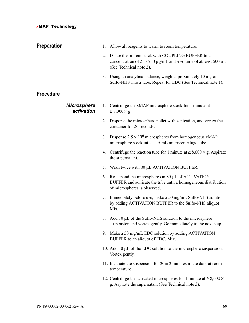 Preparation, Procedure | Luminex 100 IS Version 2.1 User Manual | Page 75 / 84