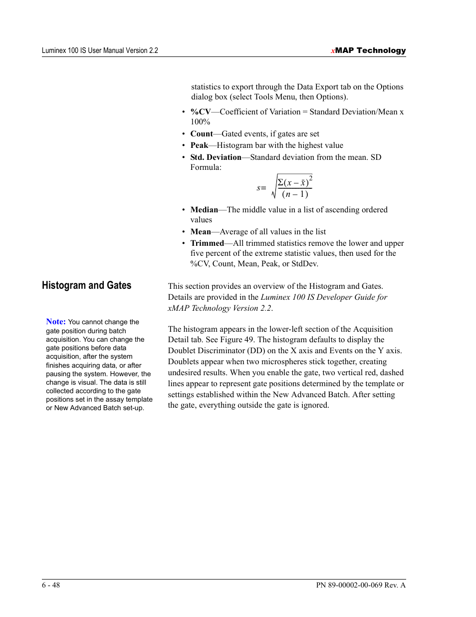 Histogram and gates | Luminex 100 IS Version 2.2 User Manual | Page 102 / 246