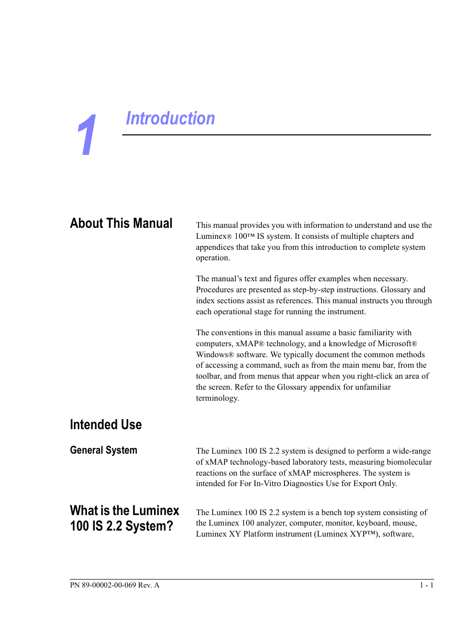 Introduction, About this manual, Intended use | Luminex 100 IS Version 2.2 User Manual | Page 15 / 246