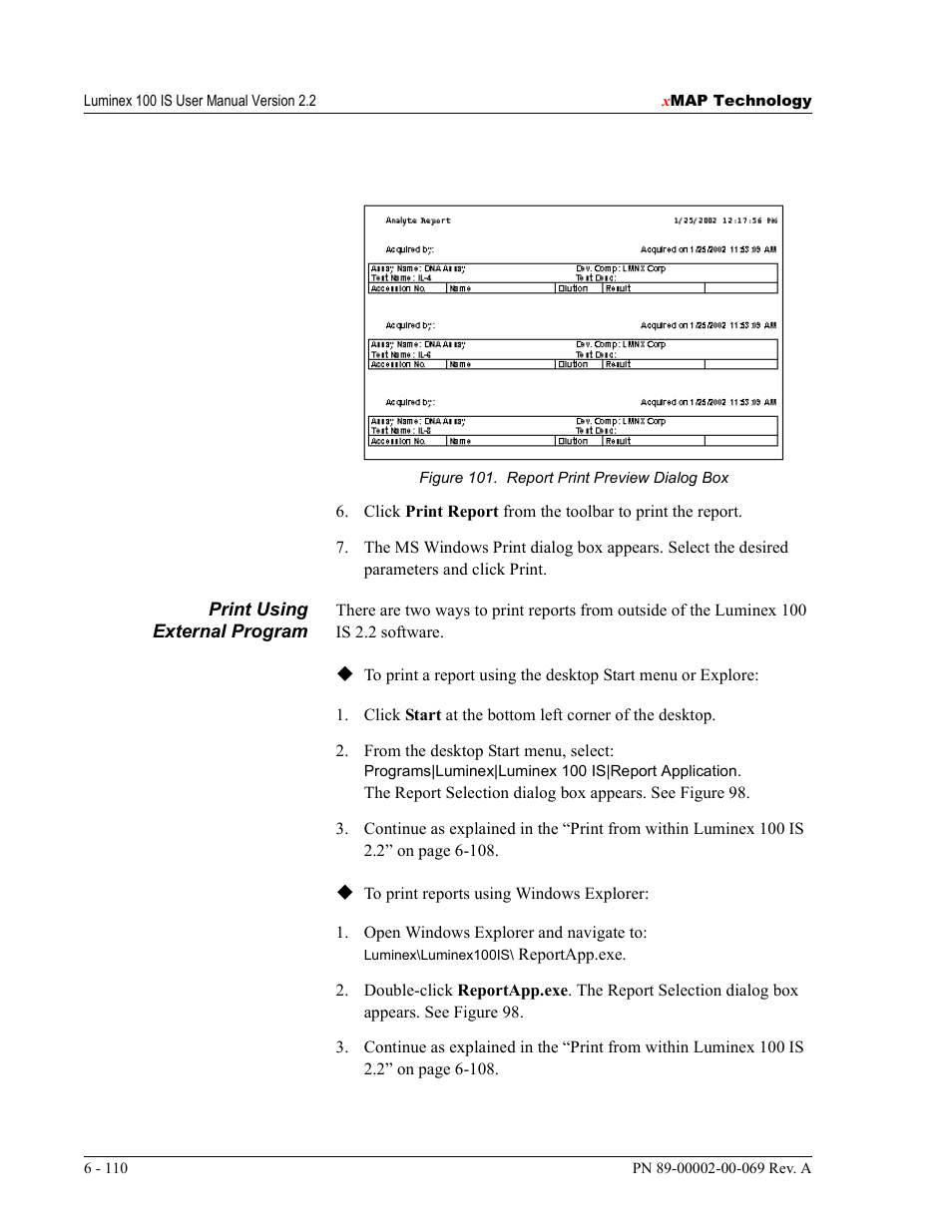 Luminex 100 IS Version 2.2 User Manual | Page 164 / 246