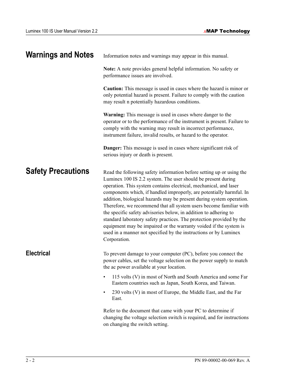 Safety precautions | Luminex 100 IS Version 2.2 User Manual | Page 18 / 246