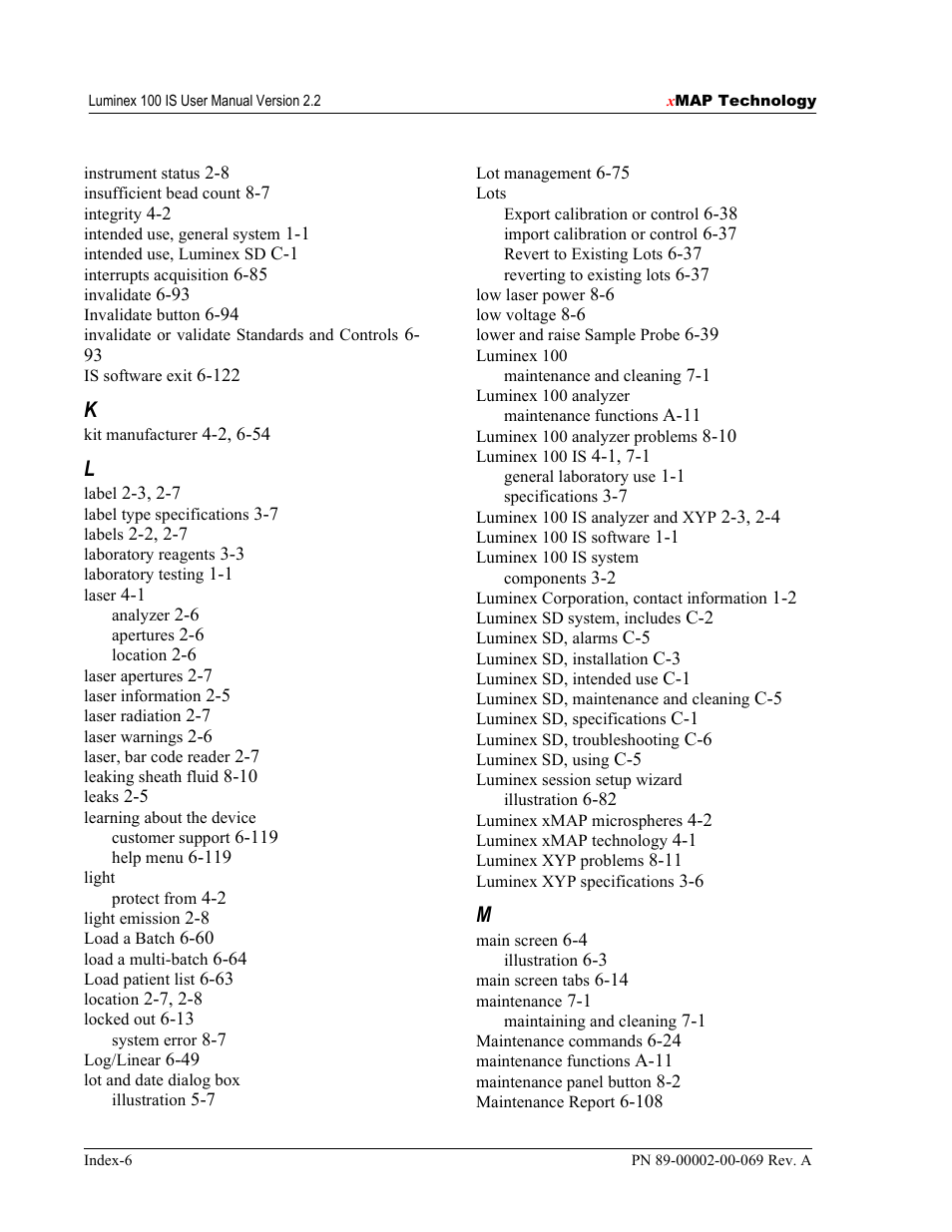 Luminex 100 IS Version 2.2 User Manual | Page 240 / 246