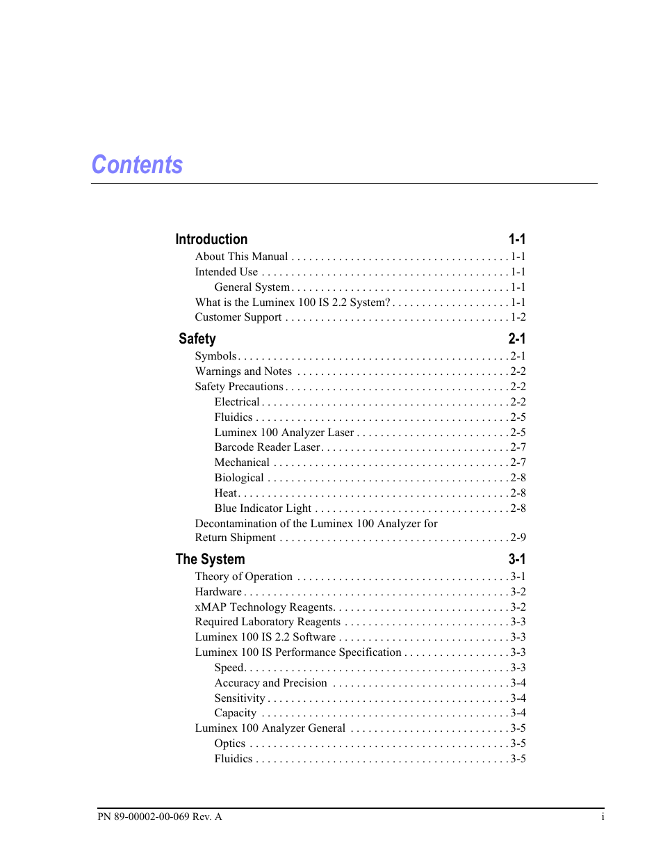 Luminex 100 IS Version 2.2 User Manual | Page 5 / 246