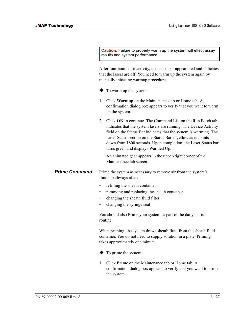 Luminex 100 IS Version 2.2 User Manual | Page 81 / 246