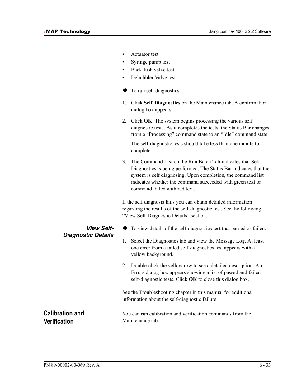 Calibration and verification | Luminex 100 IS Version 2.2 User Manual | Page 87 / 246