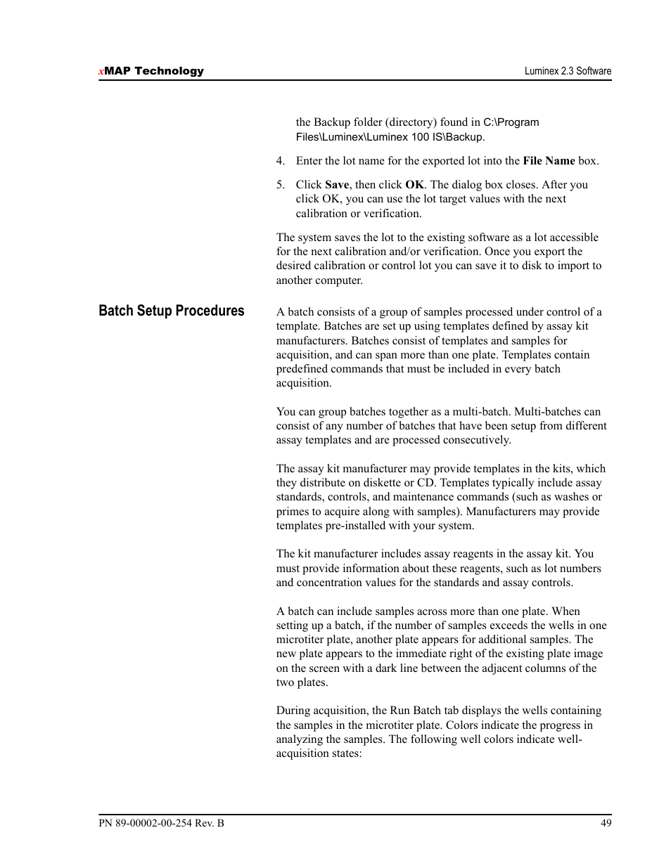 Batch setup procedures | Luminex IS Version 2.3 (IVD) User Manual | Page 59 / 116