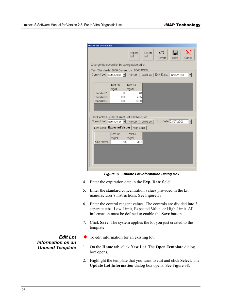 And figure 37, Figure 37, E in figure 37 | Luminex IS Version 2.3 (IVD) User Manual | Page 74 / 116