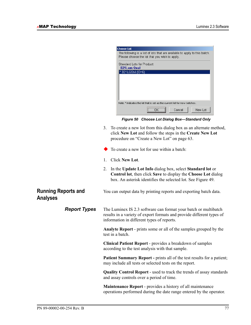Running reports and analyses | Luminex IS Version 2.3 (IVD) User Manual | Page 87 / 116