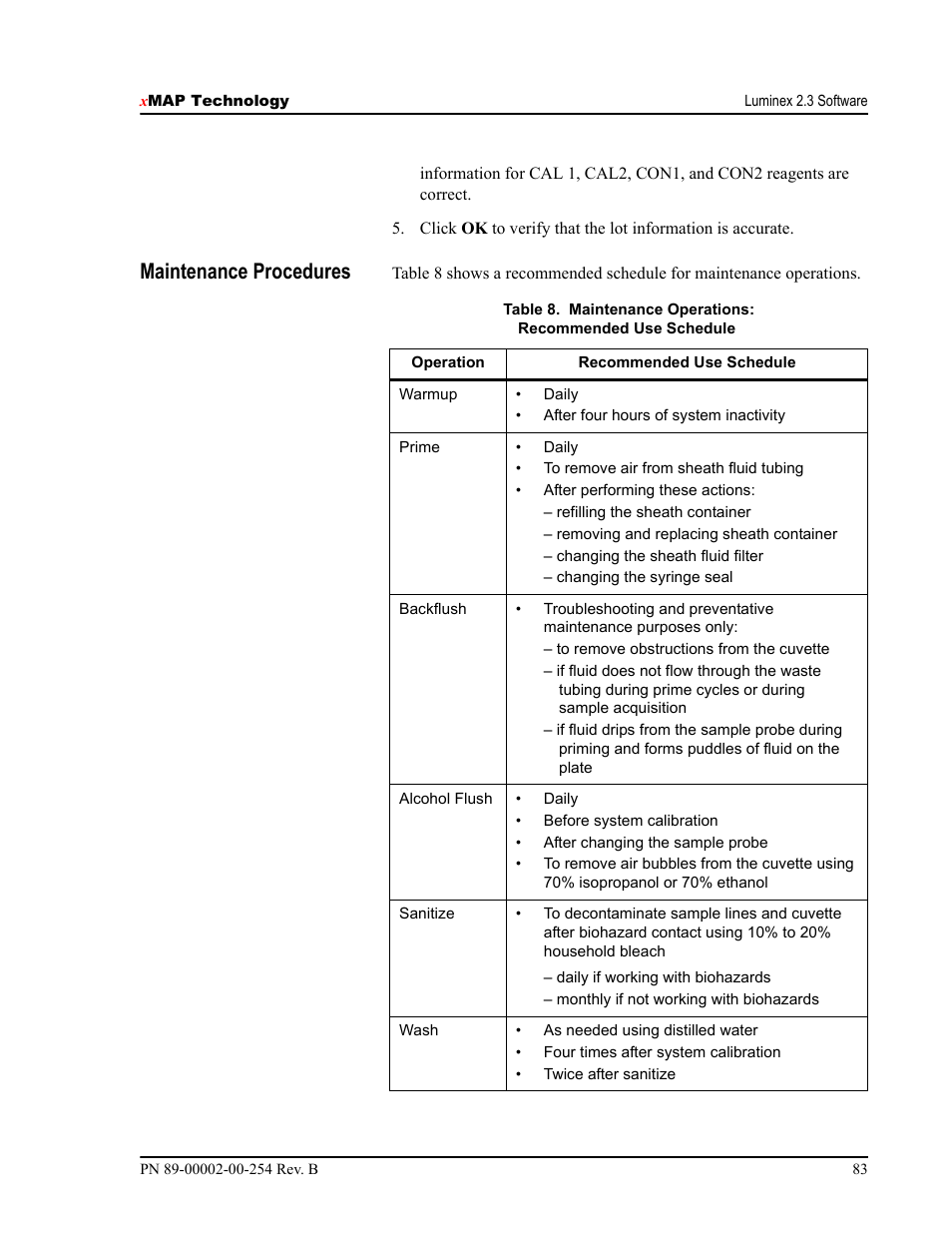 Maintenance procedures | Luminex IS Version 2.3 (IVD) User Manual | Page 93 / 116