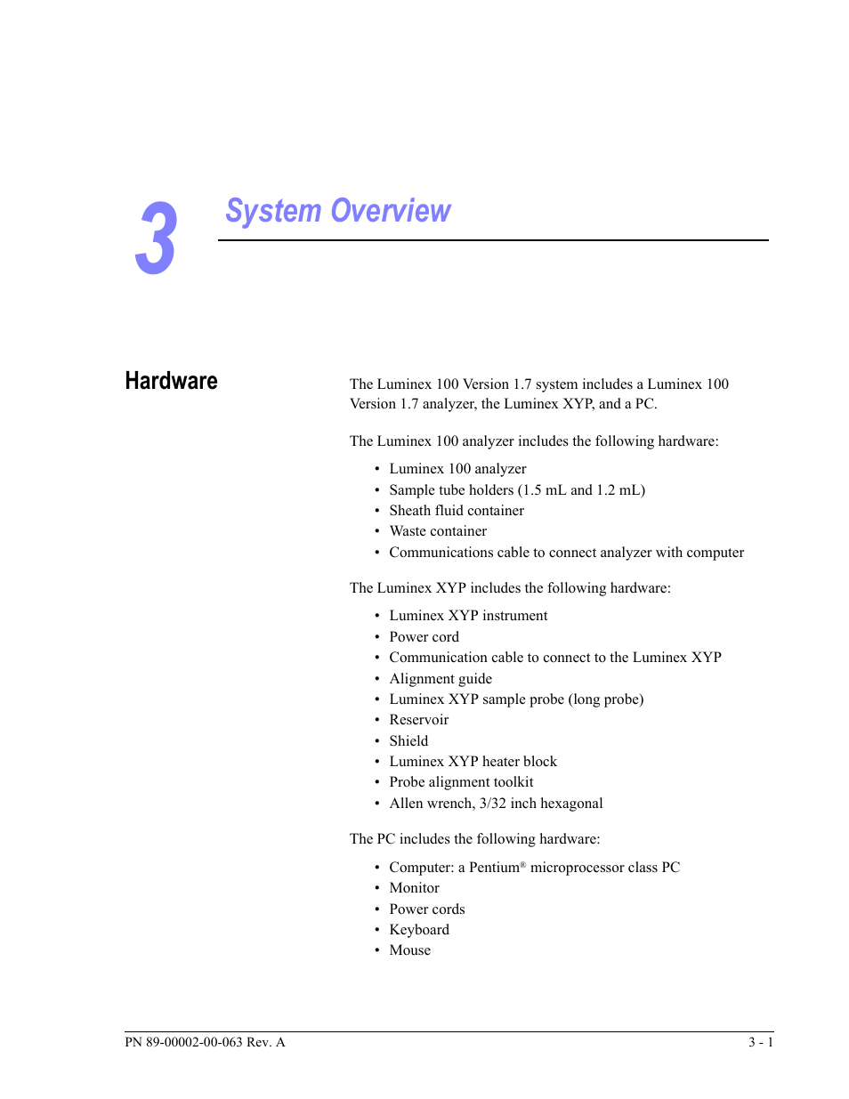 System overview | Luminex 100 User Manual Version 1.7 User Manual | Page 25 / 146