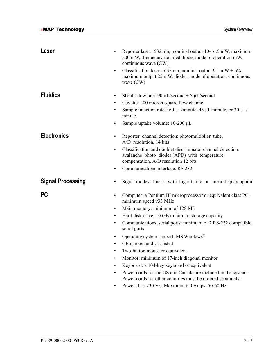 Laser, Fluidics, Electronics | Signal processing | Luminex 100 User Manual Version 1.7 User Manual | Page 27 / 146