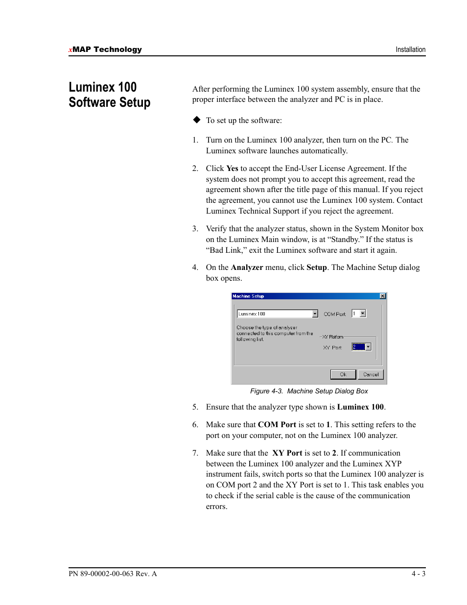 Luminex 100 software setup | Luminex 100 User Manual Version 1.7 User Manual | Page 37 / 146