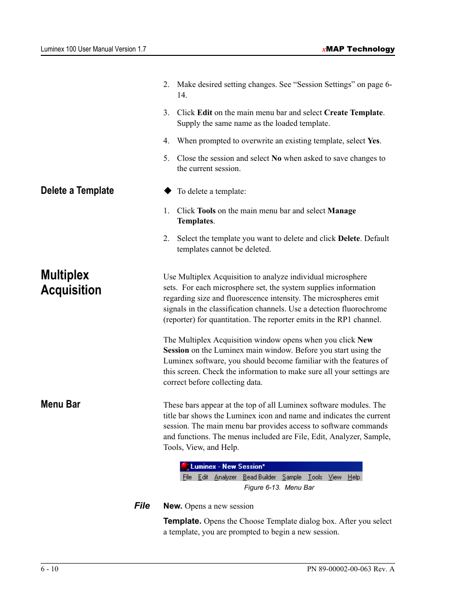 Multiplex acquisition | Luminex 100 User Manual Version 1.7 User Manual | Page 60 / 146