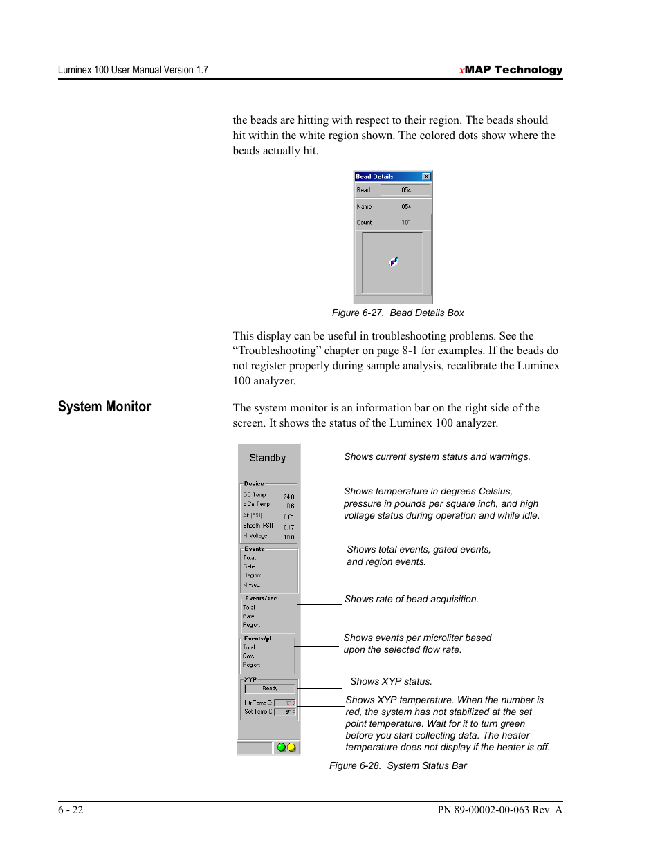 System monitor | Luminex 100 User Manual Version 1.7 User Manual | Page 72 / 146