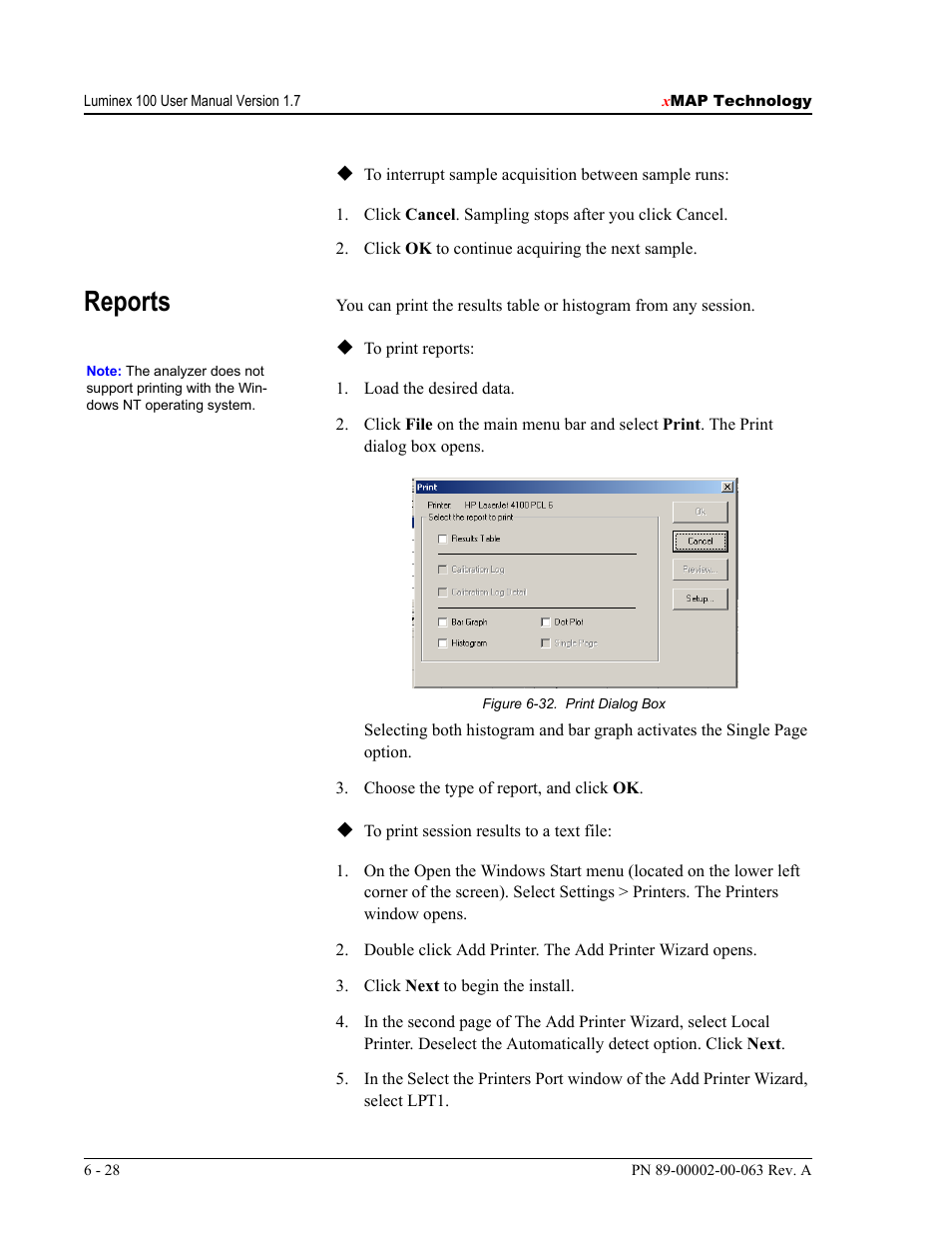 Reports | Luminex 100 User Manual Version 1.7 User Manual | Page 78 / 146