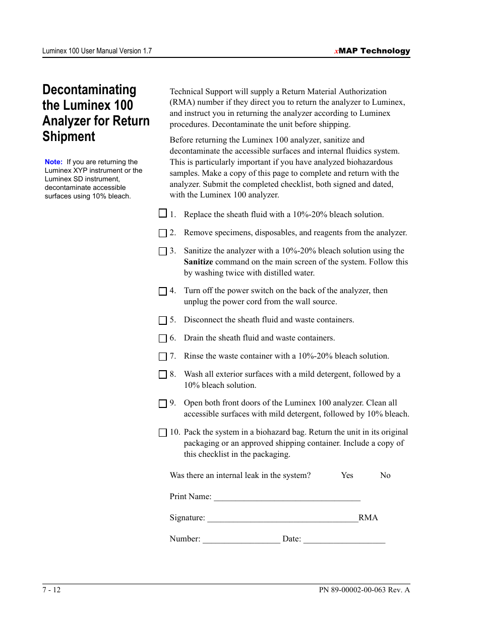 Luminex 100 User Manual Version 1.7 User Manual | Page 92 / 146