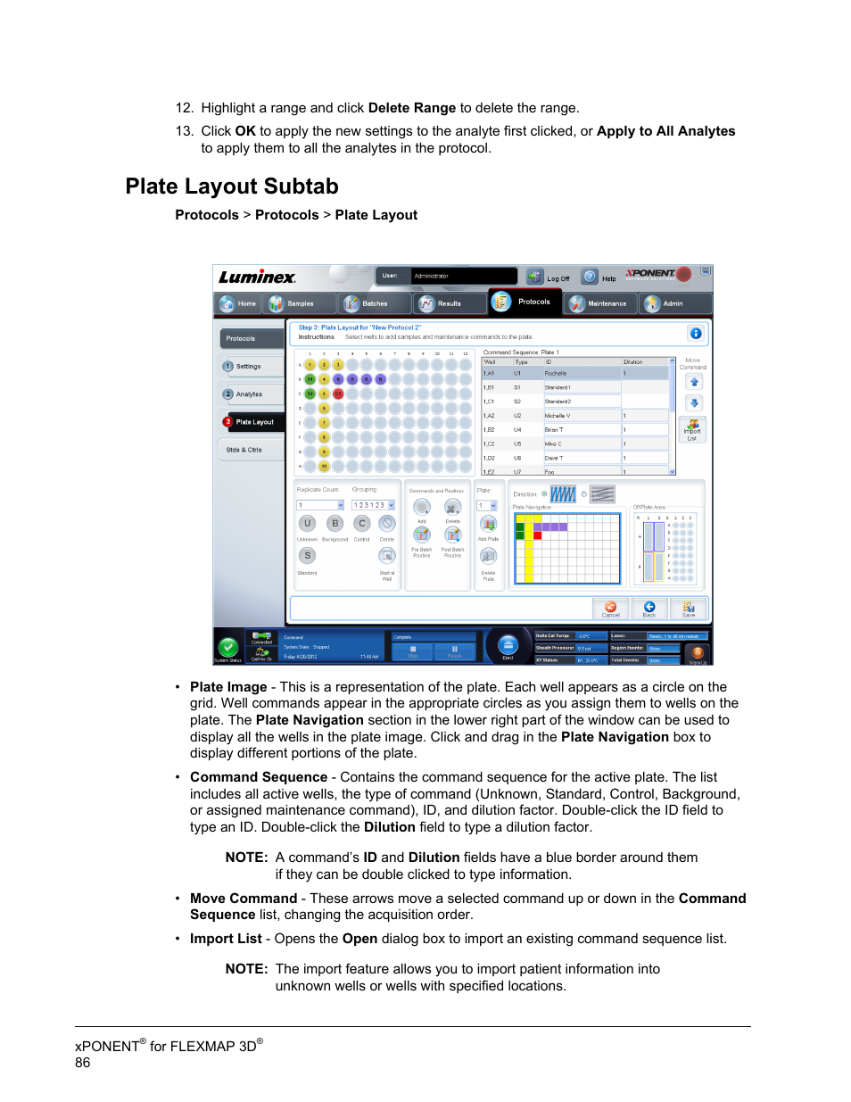 Plate layout subtab | Luminex xPONENT 4.2 for FLEXMAP User Manual | Page 100 / 148