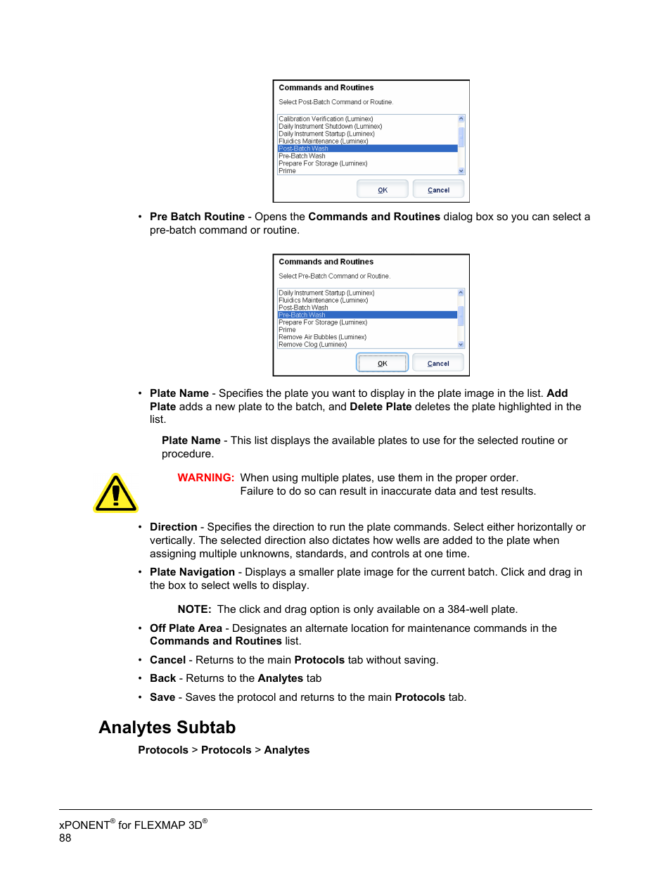 Analytes subtab | Luminex xPONENT 4.2 for FLEXMAP User Manual | Page 102 / 148