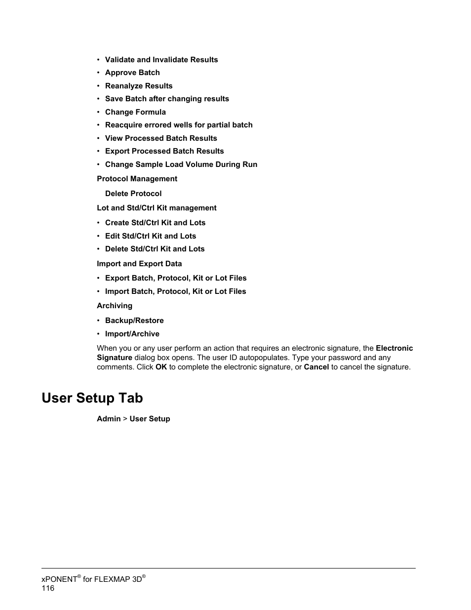 User setup tab | Luminex xPONENT 4.2 for FLEXMAP User Manual | Page 130 / 148