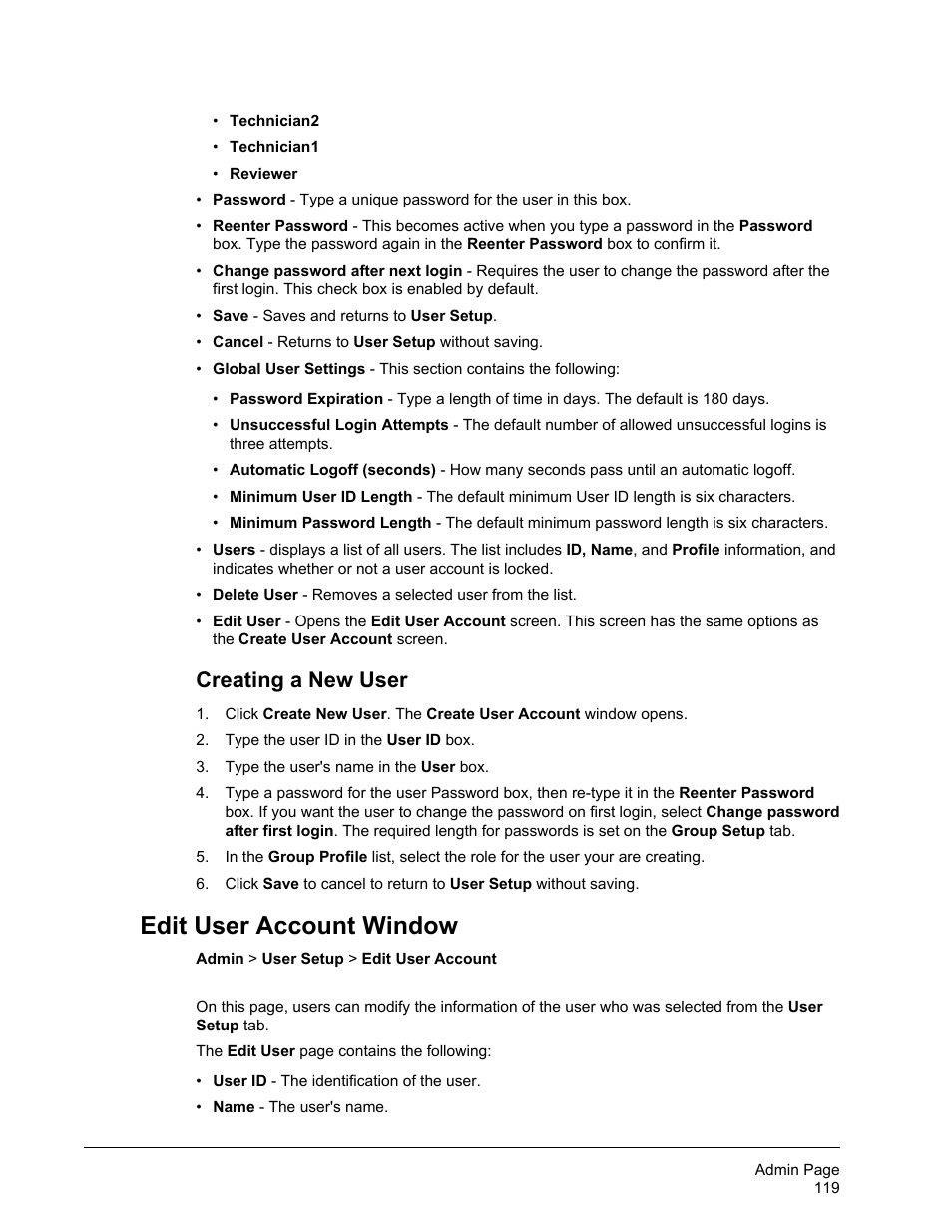 Creating a new user, Edit user account window | Luminex xPONENT 4.2 for FLEXMAP User Manual | Page 133 / 148