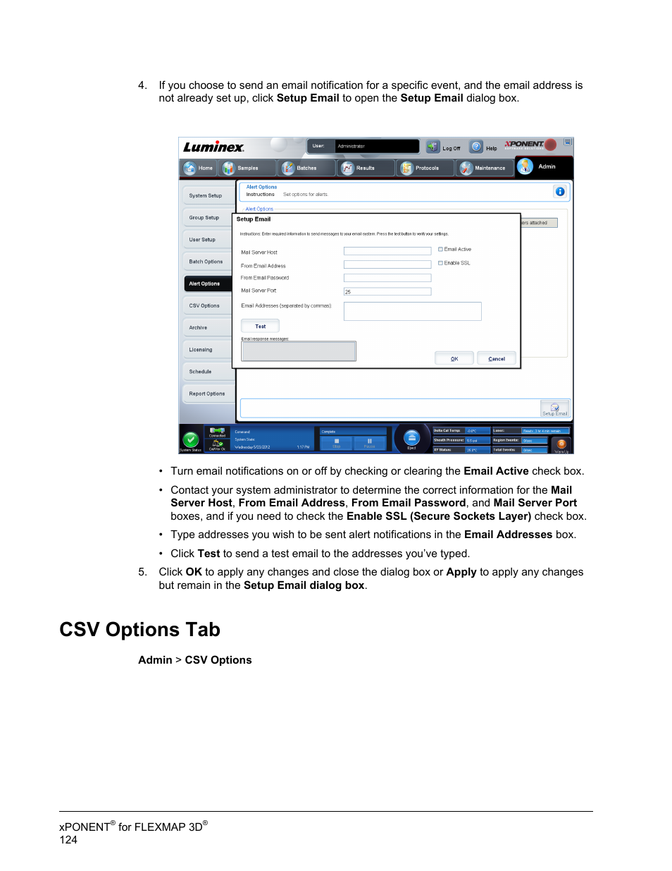 Csv options tab | Luminex xPONENT 4.2 for FLEXMAP User Manual | Page 138 / 148