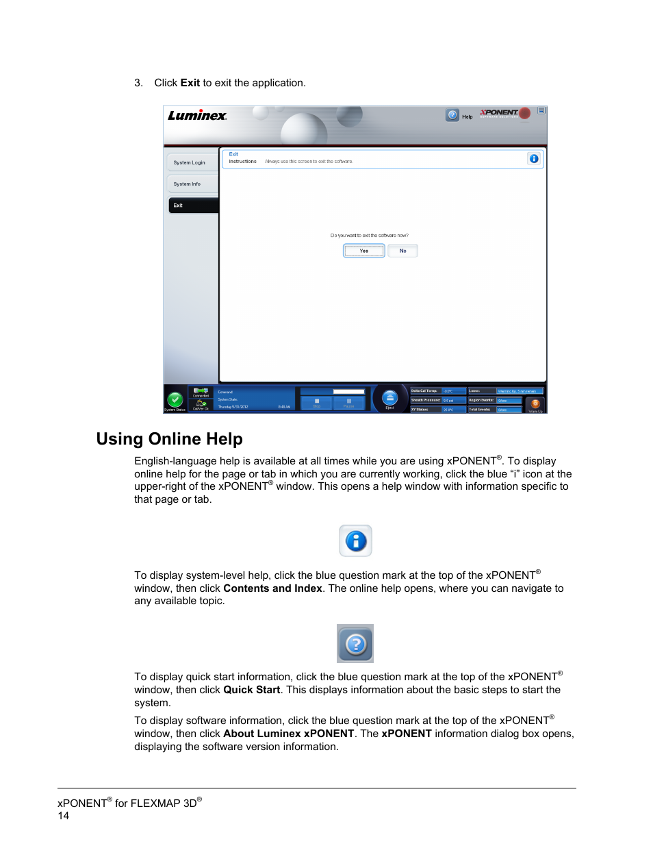 Using online help | Luminex xPONENT 4.2 for FLEXMAP User Manual | Page 28 / 148