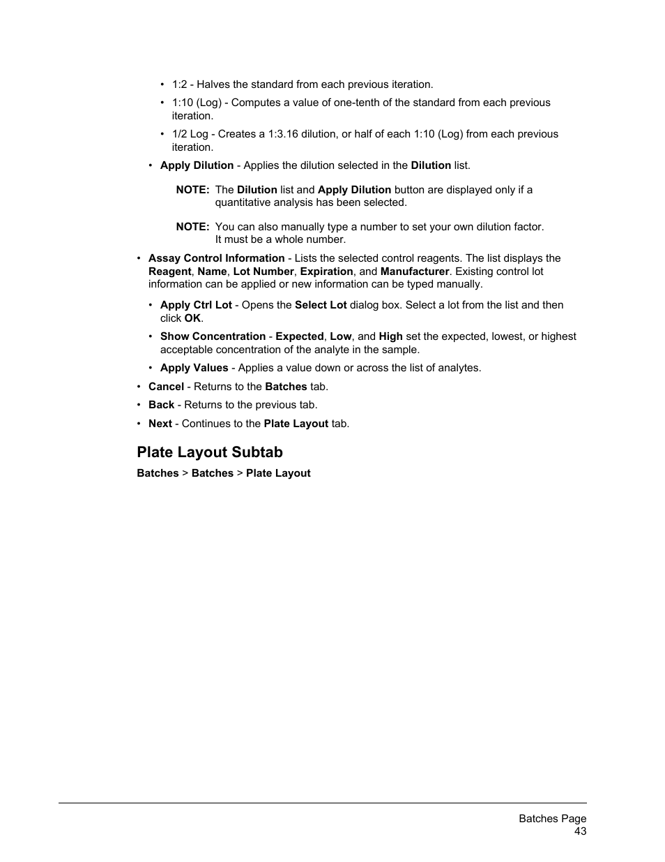 Plate layout subtab | Luminex xPONENT 4.2 for FLEXMAP User Manual | Page 57 / 148