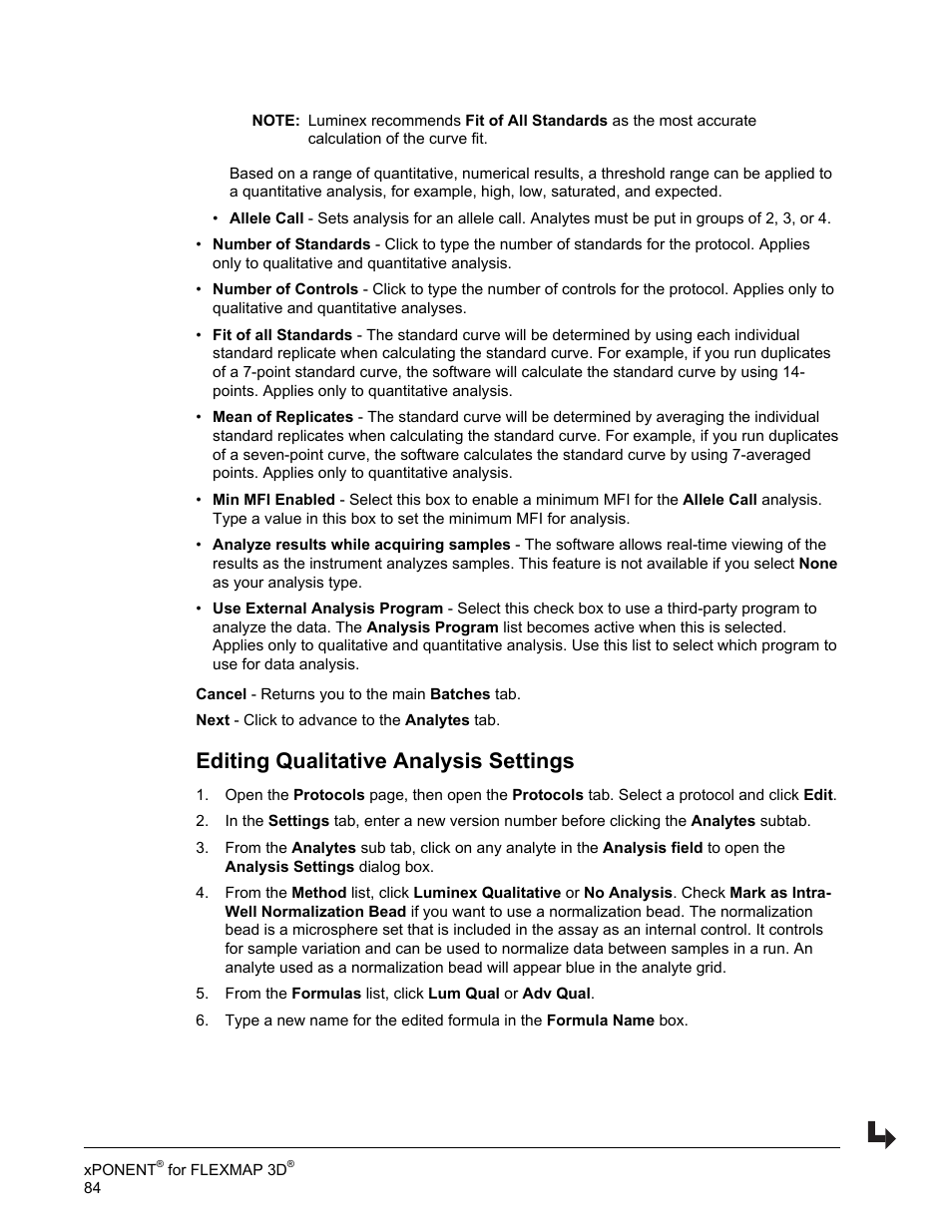 Editing qualitative analysis settings | Luminex xPONENT 4.2 for FLEXMAP User Manual | Page 98 / 148