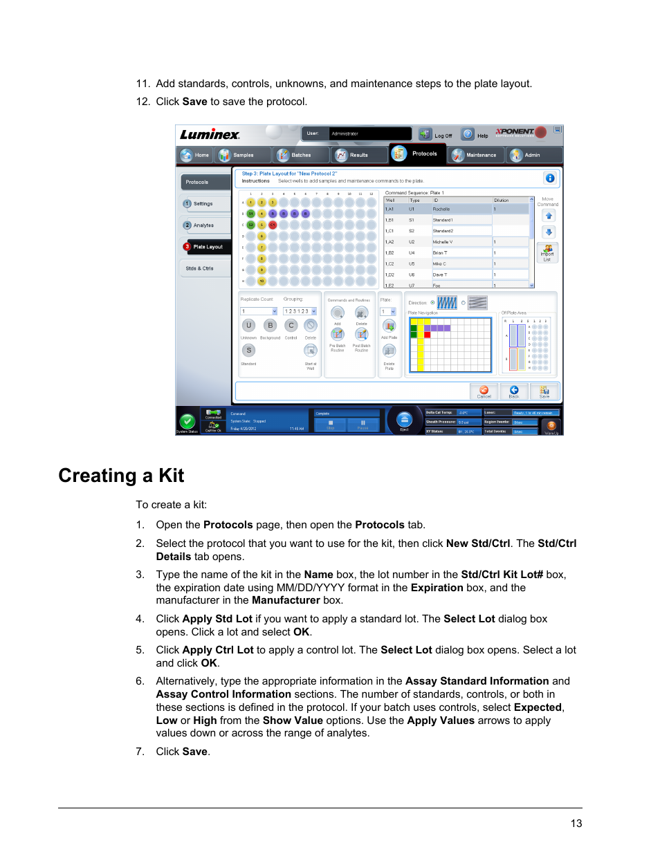 Creating a kit | Luminex xPONENT 4.2 for FLEXMAP 3D User Manual | Page 17 / 20