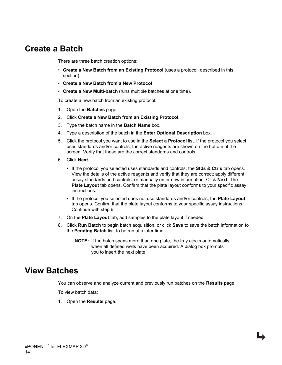 Create a batch, View batches, Create a batch view batches | Luminex xPONENT 4.2 for FLEXMAP 3D User Manual | Page 18 / 20