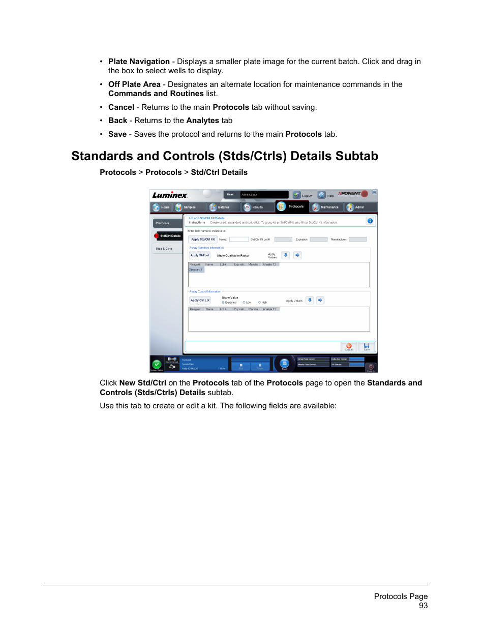 Standards and controls (stds/ctrls) details subtab | Luminex xPONENT for MAGPIX 4.2 User Manual | Page 106 / 164